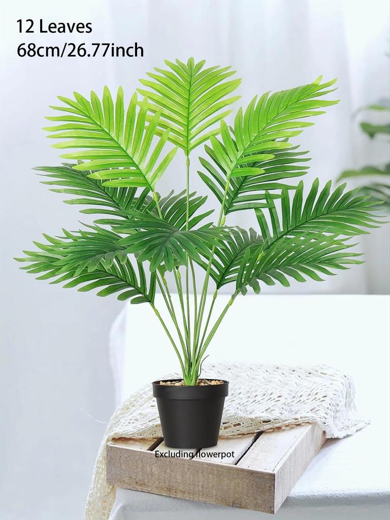60-120cm Große Künstliche Palme Tropische Falsche Pflanzen Grüne Plastik-Palmblätter Großer Monstera Baumzweig für Heim-Gartendekor