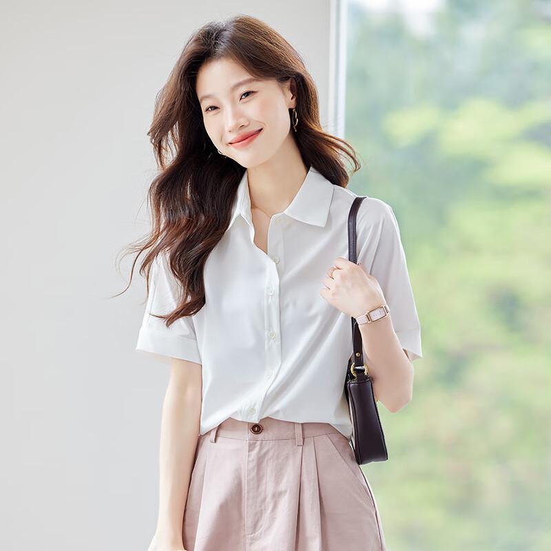 Tluoman Women's Short Sleeve Chiffon Blouse