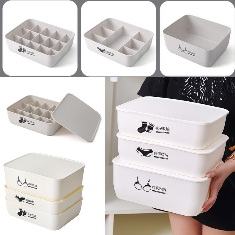 

7/15 Grids Underwear Storage Box Bedroom Wardrobe Bra Storage Device Multi-functional Socks Organizer Clothing Storage Device (15Grids)Socks сірий