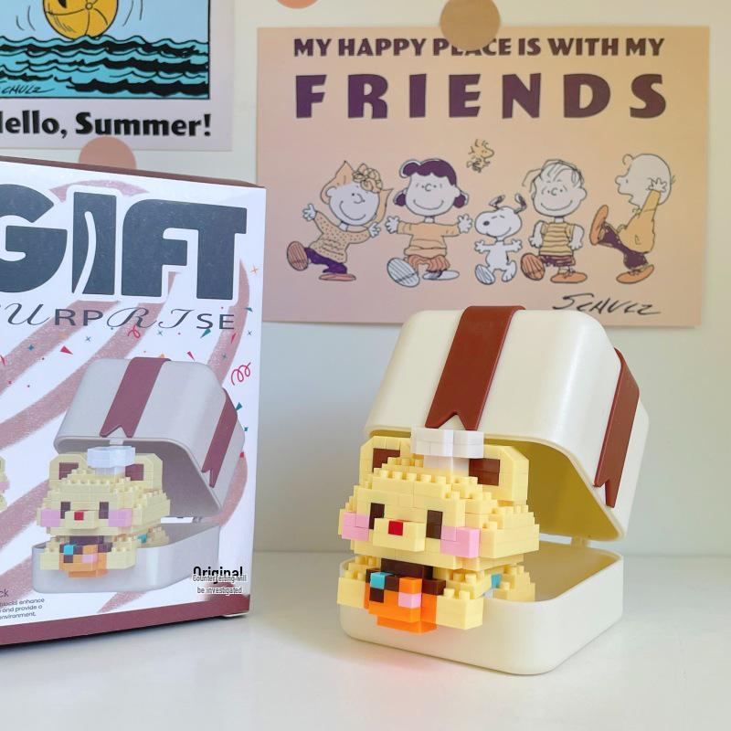 LEGO Compatible Red Panda & Rabbit Plush Ornament Building Set - Cute Pet Gift & Educational Toy for Kids