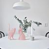 Artistic Animal Figurine Resin Cat Model Minimalist Pink Cat Sculpture  Bedroom