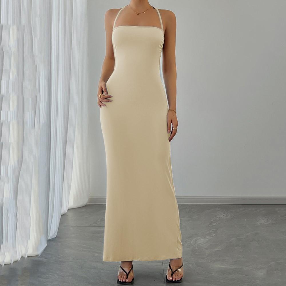 Šaty bez rukávů na ramínka plus size vintage novinka pro ženy ležérní dlouhé letní šaty