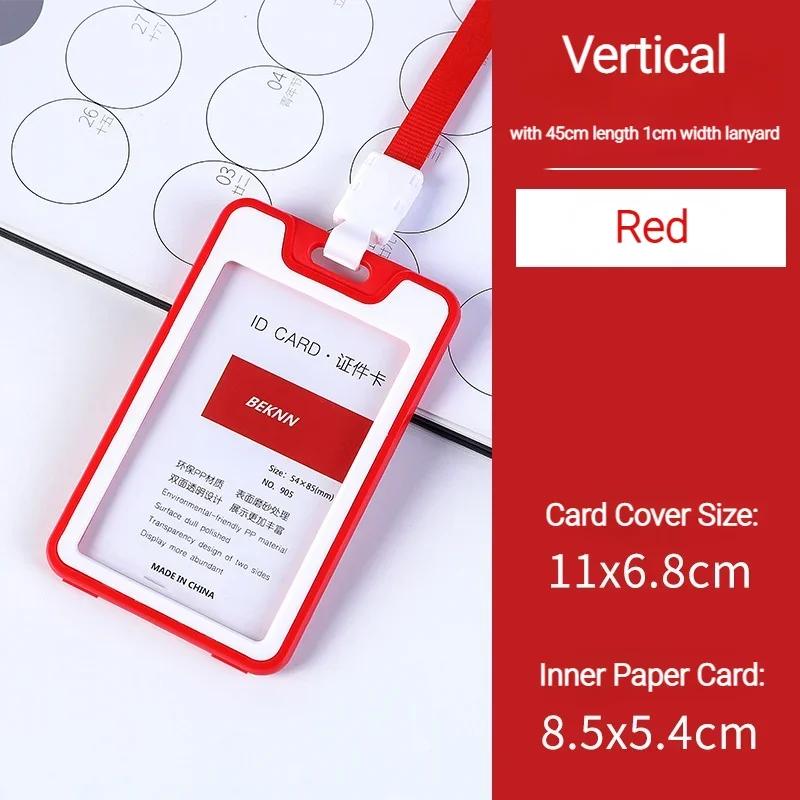 Women Men Plastic ID Credit Bank Card Holder Students Bus Card Case Lanyard Candy Colors Identity Badge Cards Cover
