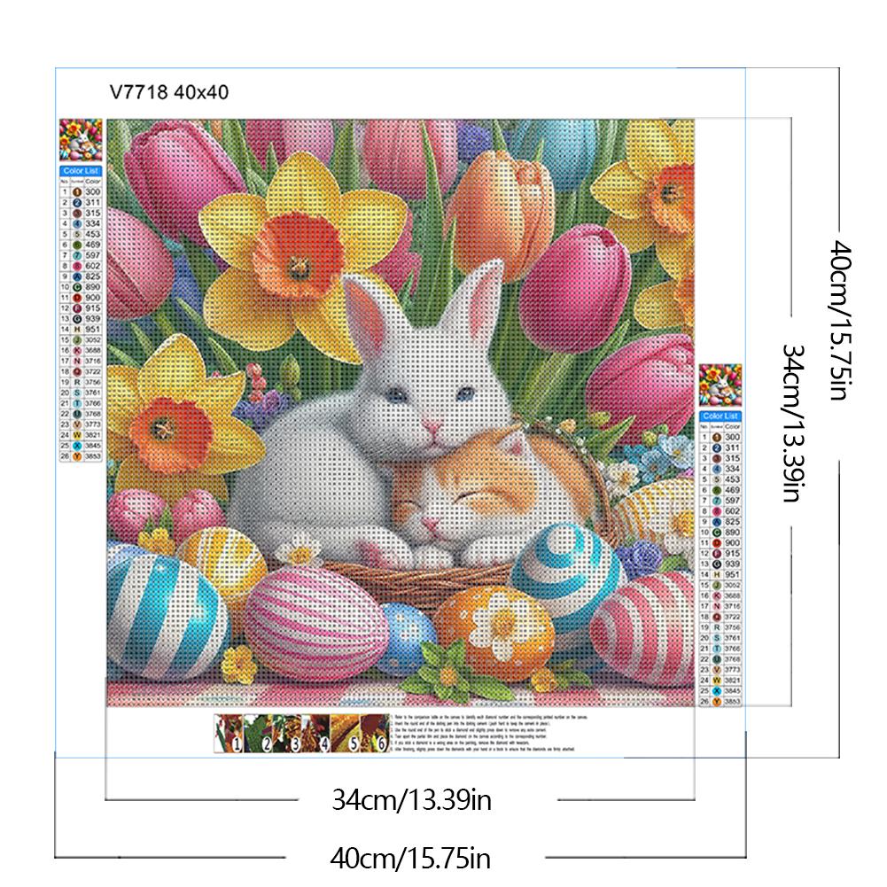 New Easter Kit Home Decor Art Craft 40x40cm 5D DIY Full Round Drill Colorful Diamond Painting Bedroom Living Room Decoration Set