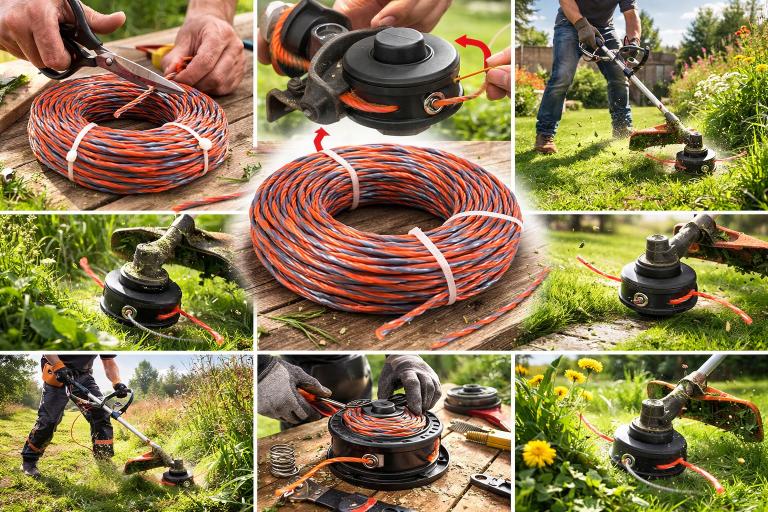 Żyłka Do Kosy Spalinowej 3,0 Mm 50 M Skręcana Pleciona 2 Kolor Do Podkaszarki