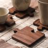 Wooden Coaster Cup Mat Cute Puzzle Design Walnut Wood Tea Coffee Cup Coaster Table Placemat Drink Coasters Kitchen Accessories