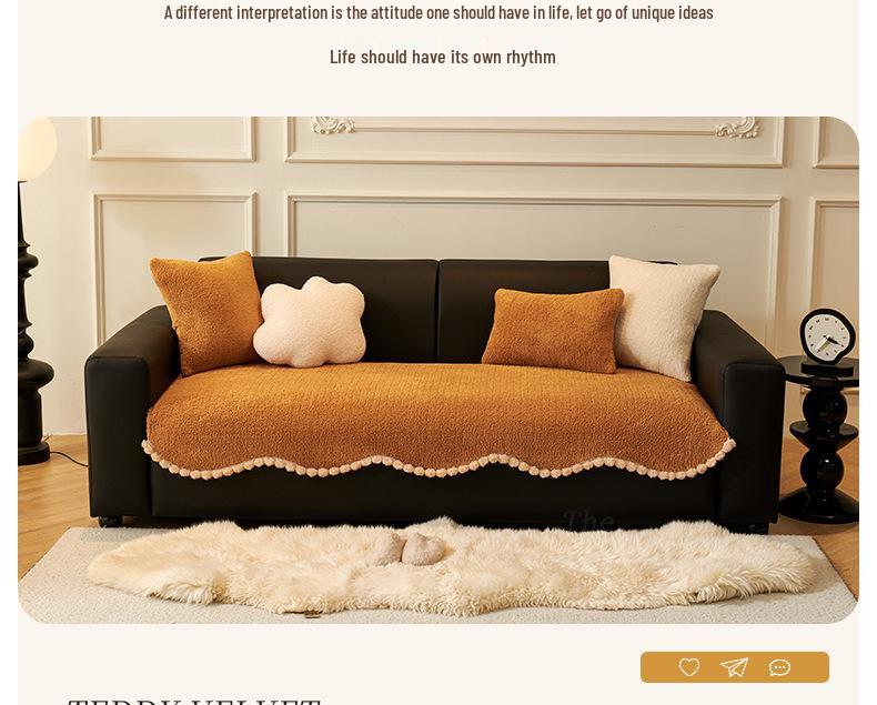 Lammwolle Anti-Rutsch Sofabezug: Dicke, einteilige Polsterung für Herbst & Winter