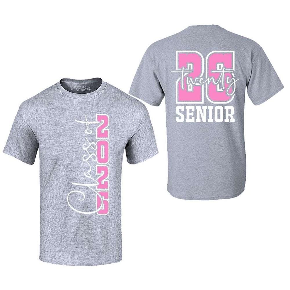 

Pink Class of 2026 Double Sided T-shirt Senior Graduate Shirt 2XL