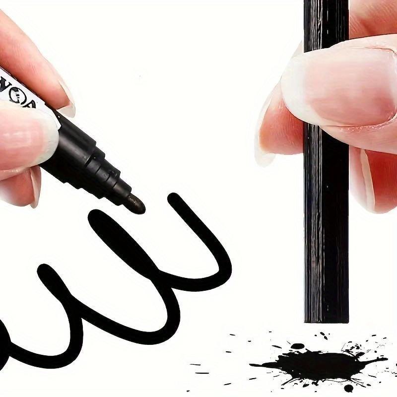 10/50pcs Black Waterproof Markers, Large Capacity Oil-Based Non-Fading Thick Tip Suitable for Logistics Multi-Purpose Use