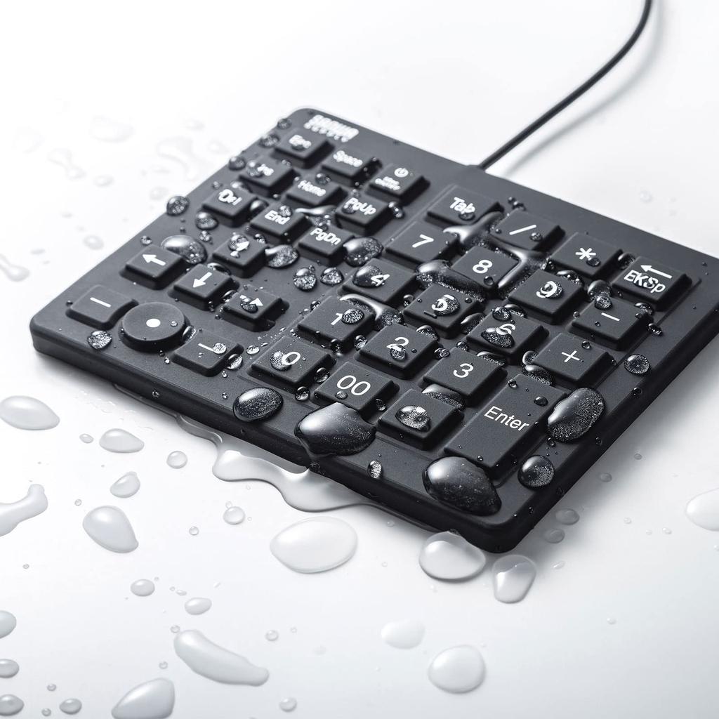 Sanwa Supply Waterproof and Dustproof Numeric Keypad NT-BS1BK Black