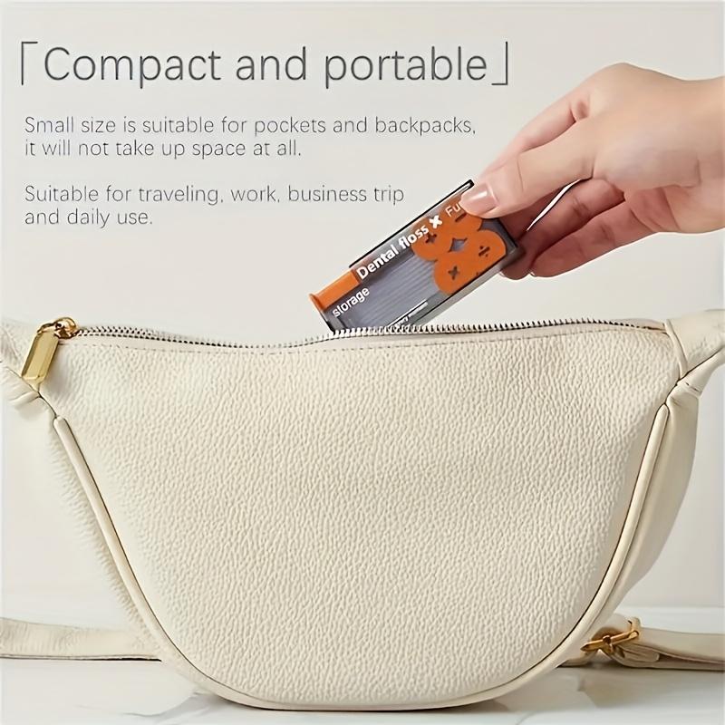 Portable Floss Dispenser Includes 10Pcs Floss Automatic Ejectable Floss Organiser Oral Care Press-on Disposable Flossing Sticks