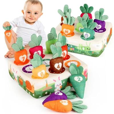 Montessori Carrot Harvest Game Cotton Shape Color Classification Matching Recognition Puzzle Toys