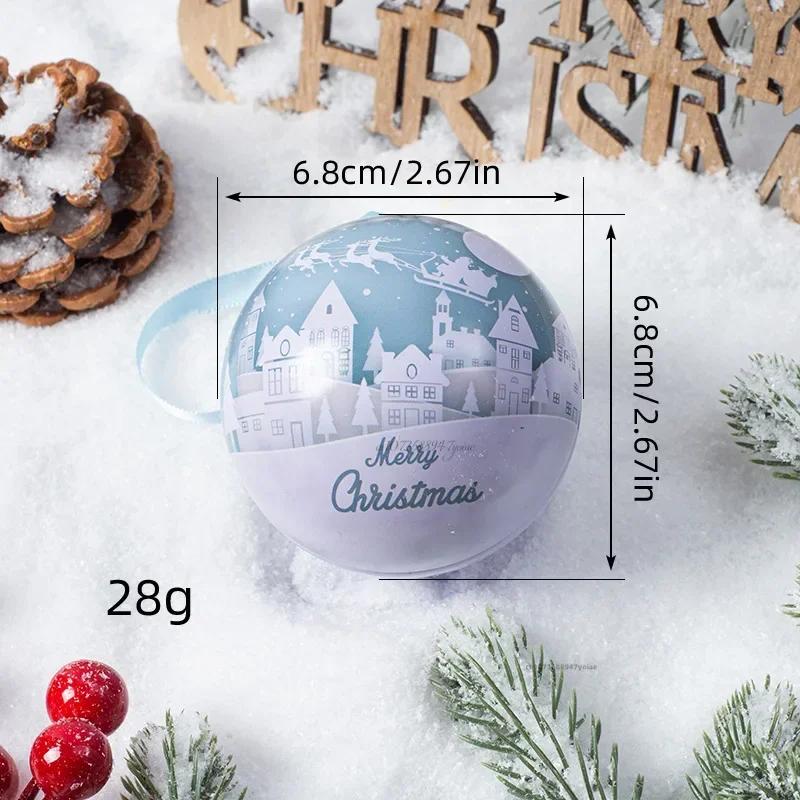 Weihnachten Runde Geschenkboxen Kugelform Blechdose Weihnachtsbaum Hängeornament Weihnachts-Süßigkeiten Glas Dosen Neujahr Navidad Dekorationen