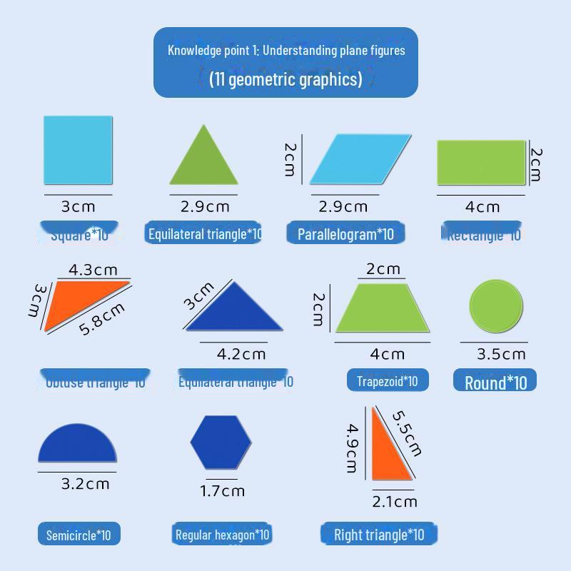 Primary School Geometry Large Puzzle Set: Educational Jigsaw for Kids
