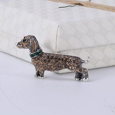 Rhinestone Dachshund Brooches for Women Unisex Animal Pin Dog Lapel Pins Banquet Party Backpack Gifts Jewelry Accessories Gift