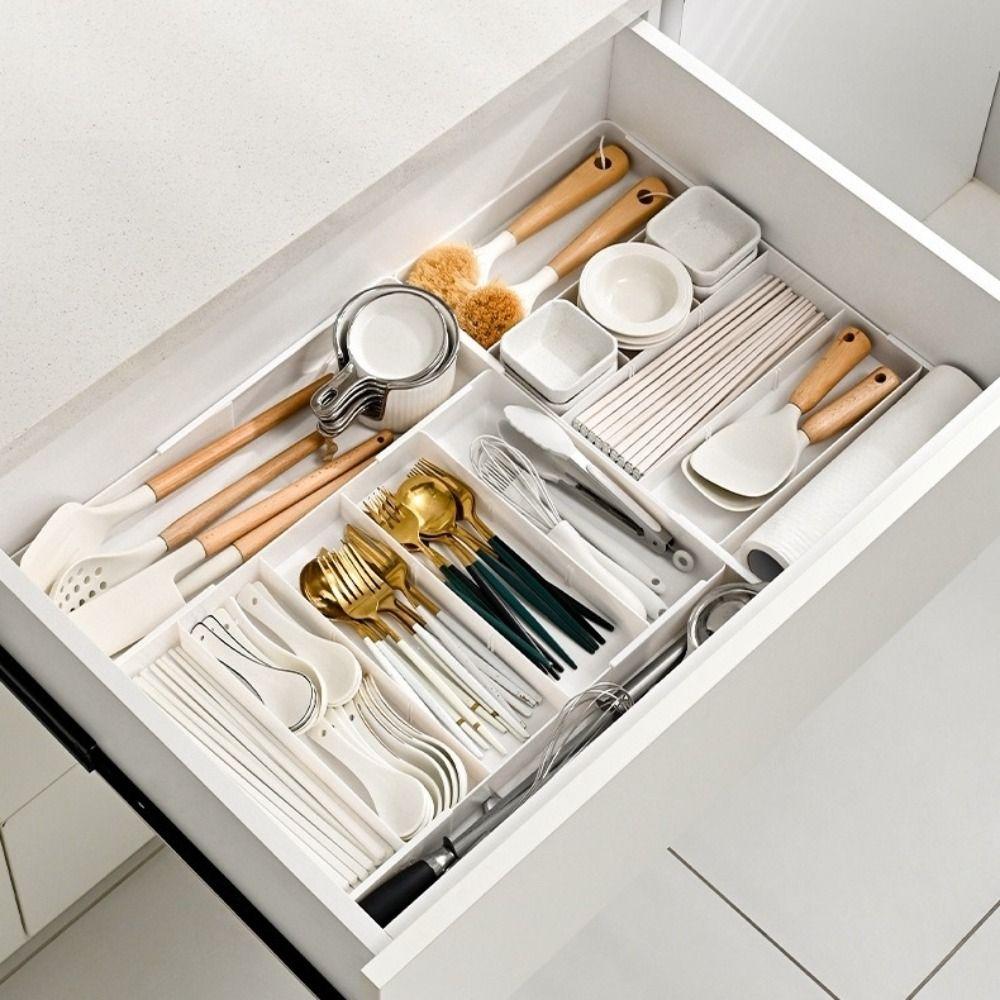 Makeup Storage Drawer Organizer Plastic Kitchen Storage Box New Drawer Divider Tray  Home Use