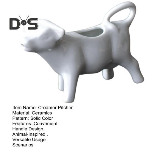 Urcior din ceramică pentru smântână, ulcior de lapte în formă de vacă, pentru cafea, ceai, ciocolată caldă, design animal drăguț, ușor de curățat, accesoriu pentru masă de bucătărie