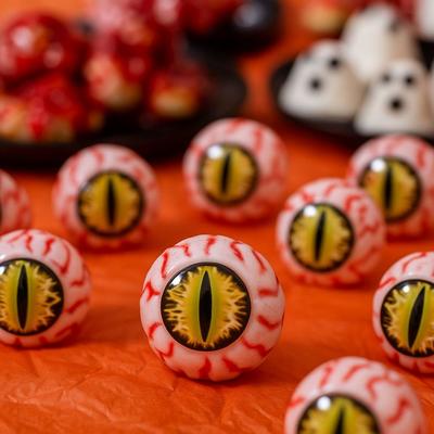 10pcs Eyeballs Toys 5cm Halloween Eyeballs Realistic Plastic Red Bloodline Eye Simulation Halloween Fake Balls Cosplay Events