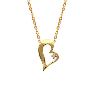 [G1224] - Gold-plated Necklace 'Love' White Gold - 17x13 Mm