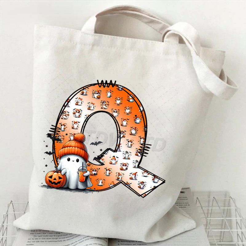 New Halloween 26 Letter Print Fashion Shoulder Bag Multi-function Portable Handbag Casual Versatile