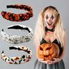 Opaska na Halloween Pajęczyna Kapelusz Wiedźmy Nietoperz Duch Wzór Księżyca Węzeł Ozdobiona Obręcz do Włosów Szerokie Akcesoria do Włosów