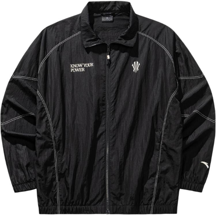 Anta Basketball Series Letter Print Zipper Collar Loose Jacket Men Jackets 172531602-3