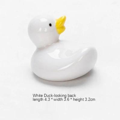 

1/5pcs Cute ceramics Ducks Miniature Farm Animals Figures Ornament Tiny Duck for Fairy Garden Micro Landscape Potted Decor