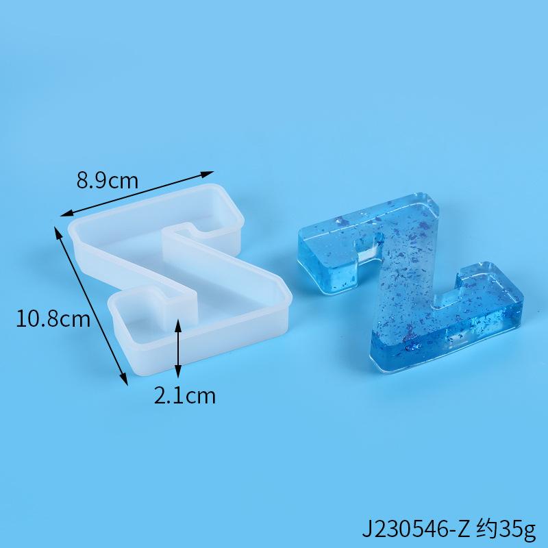 A-Z Alphabet Letter Shape Silicone Resin Casting Molds DIY Epoxy Resin Moulds