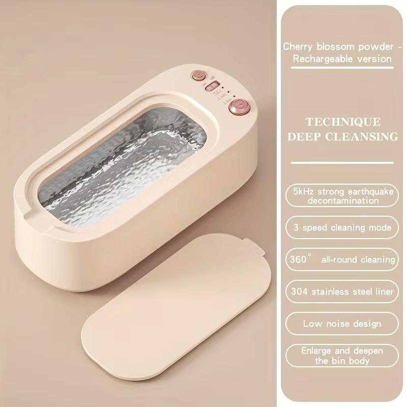 

USB Rechargeable Ultrasonic Glasses Cleaning Machine High-Frequency Household Cleaning Device Lenses Jewelry Efficient Scrubbing рожевий