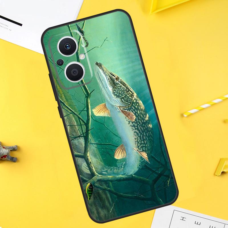 Pike Fish Fishing Bait For OPPO Reno 10 11 12 13 14 Pro 7 8 Lite 8T 11F 12F 13F 14F OPPO Find X8 X5 X6 X9 Pro Case