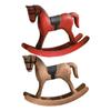 Funny Wooden Rocking Horse Figurines Vintage Horse Desk Sculpture Animal Toys for Boys Girls Birthday New Year Gift Home Decor