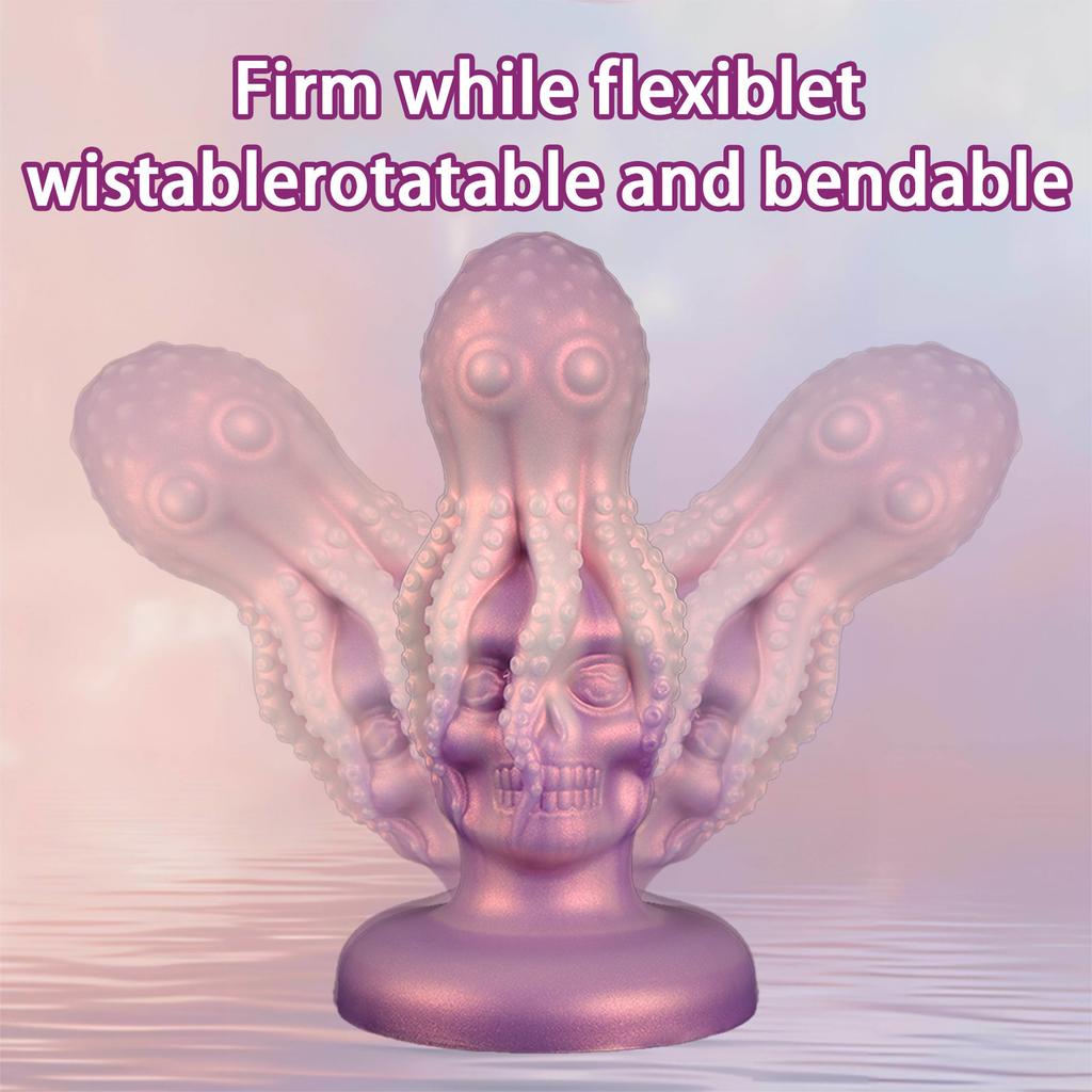 Octopus Holding Skull, Backyard Anal Plug, Anal Dilation, Masturbator, Liquid Silicone Simulated Penis, Adult Sex Products