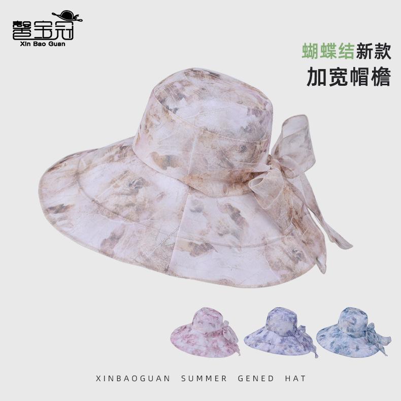 Summer Eaves Sun Protection Mother Hat Outdoor Travel Breathable Beach Sun Hat Fashion Bow Sun Hat Children
