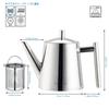 Easyworkz Stainless Steel Teapot 800ml with Tea Strainer, Silver