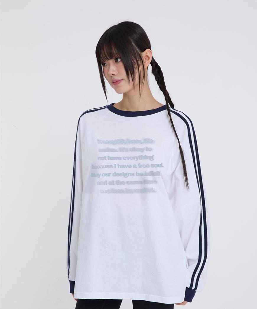 Escape From Fade Text Print Track Long Sleeve White L
