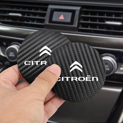 2 Piezas Posavasos para Coche Alfombrilla de Fibra de Carbono para Portavasos Para Citroen C4 C3 C2 C1 Berlingo Xsara Accesorios de Interior de Coche Posavasos Decorativo