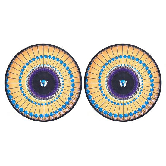 2Pcs Zoetrope Slipmat 12 Optical Illusion Visual Art Meets Turntable Mat Inch Animated Vinyl Culture Non-Slip