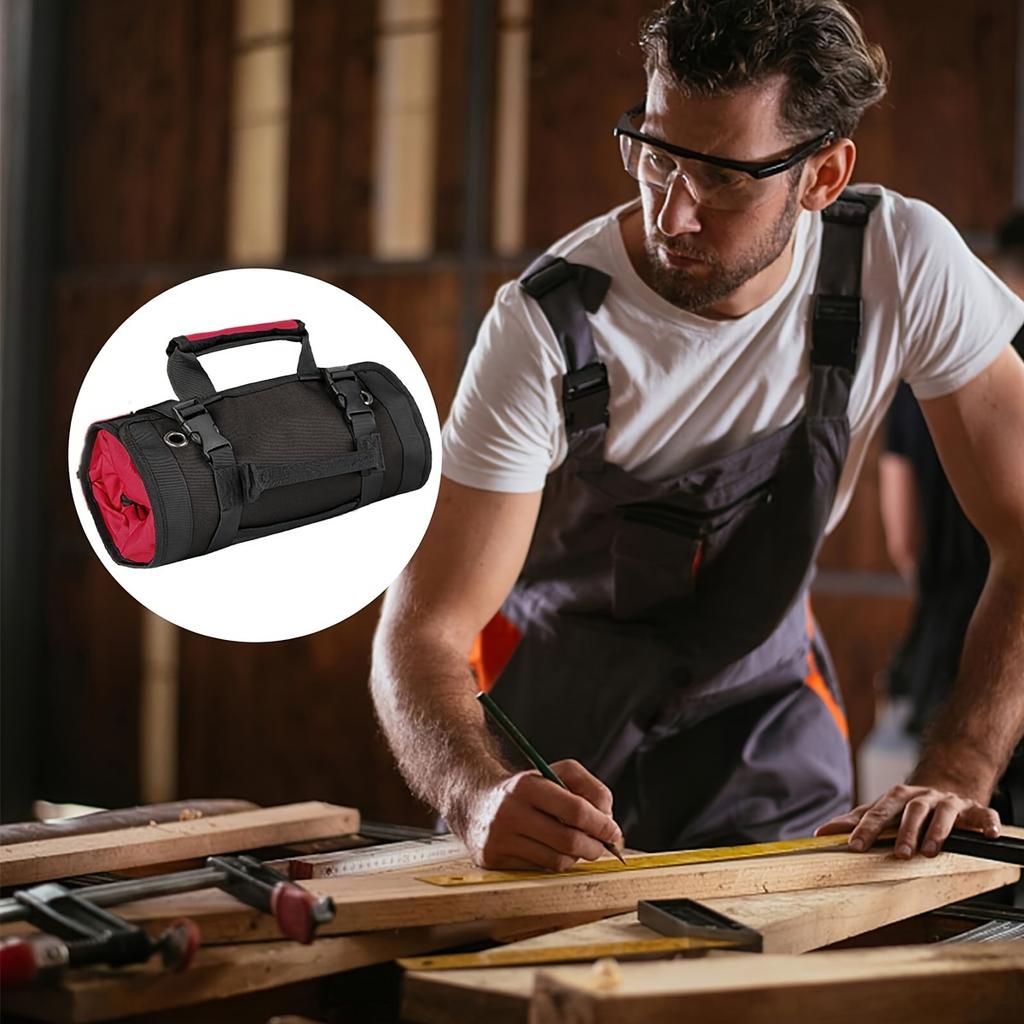 1pc Tool Roll,Rolling Tool Bag ,Heavy Duty Roll Up Tool Bag,Carpenter Tool Bag,Tool Roll Organizer For Mechanic, Electrician