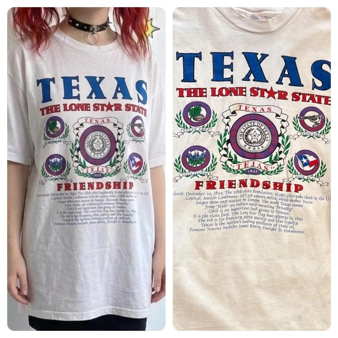 Винтажная футболка TEXAS Lone Star State - Размер L XL