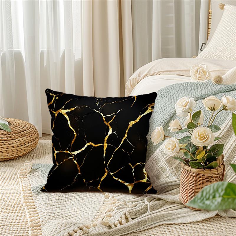 Housse de coussin marbre noir et blanc Housse de coussin décorative Housse de coussin de canapé Décoration pour la maison Décor de siège Housse de coussin