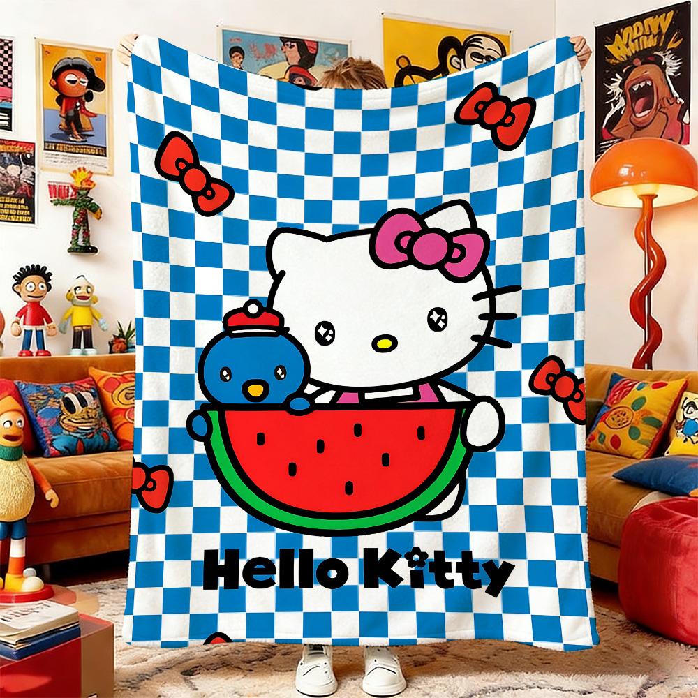 H-Hello K-Kitty Double Bed Blankets for Beds Sofa Blanket Home and Decoration Camping Bedspread the Knee Sofas Bedspreads Picnic