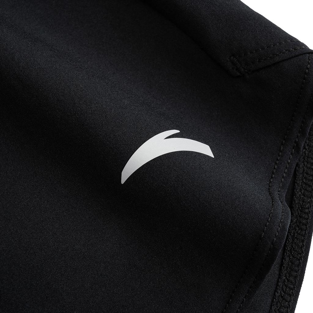 Anta Plain Round Neck Pullover Short Sleeve Sports Set Comfortable Feather Tennis Running Training Shorts Women sets Basic-Black 962627208-5