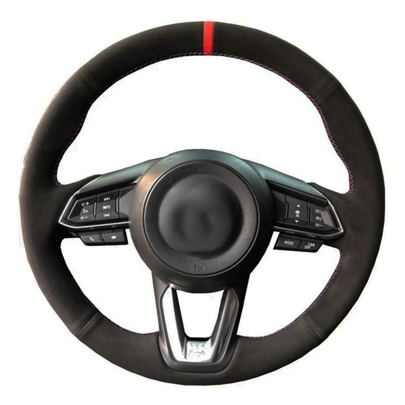 Car Steering Wheel Cover DIY Black Suede For Mazda 3 Axela 2017- Mazda 6 Atenza 2017- CX-3 CX-4 CX-5 CX-9 CX9 CX-8