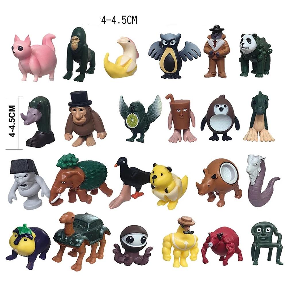 8-24Pcs Italian Brainrot Anime Action Figure Set Tung Tung Sahur Tralalero Tralala Bombardino Crocodilo Figures Model Toy Gifts