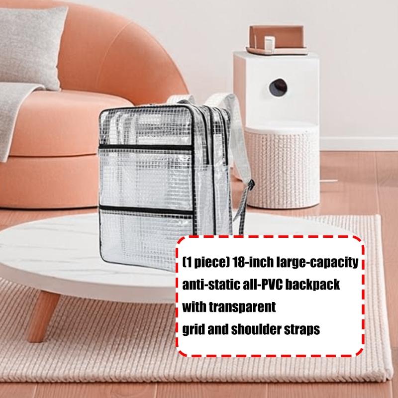 Industrial Grade 18Inch Anti Statics PVC Tool Backpack Heavy Duty Clear Mesh Compartments For Electronics Technicians