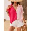 Travel New Women'S Retro Printed Shirt Casual Spring And Summer Breathable Cool Sexy Daily Date Short Sleeved T-Shirt Top