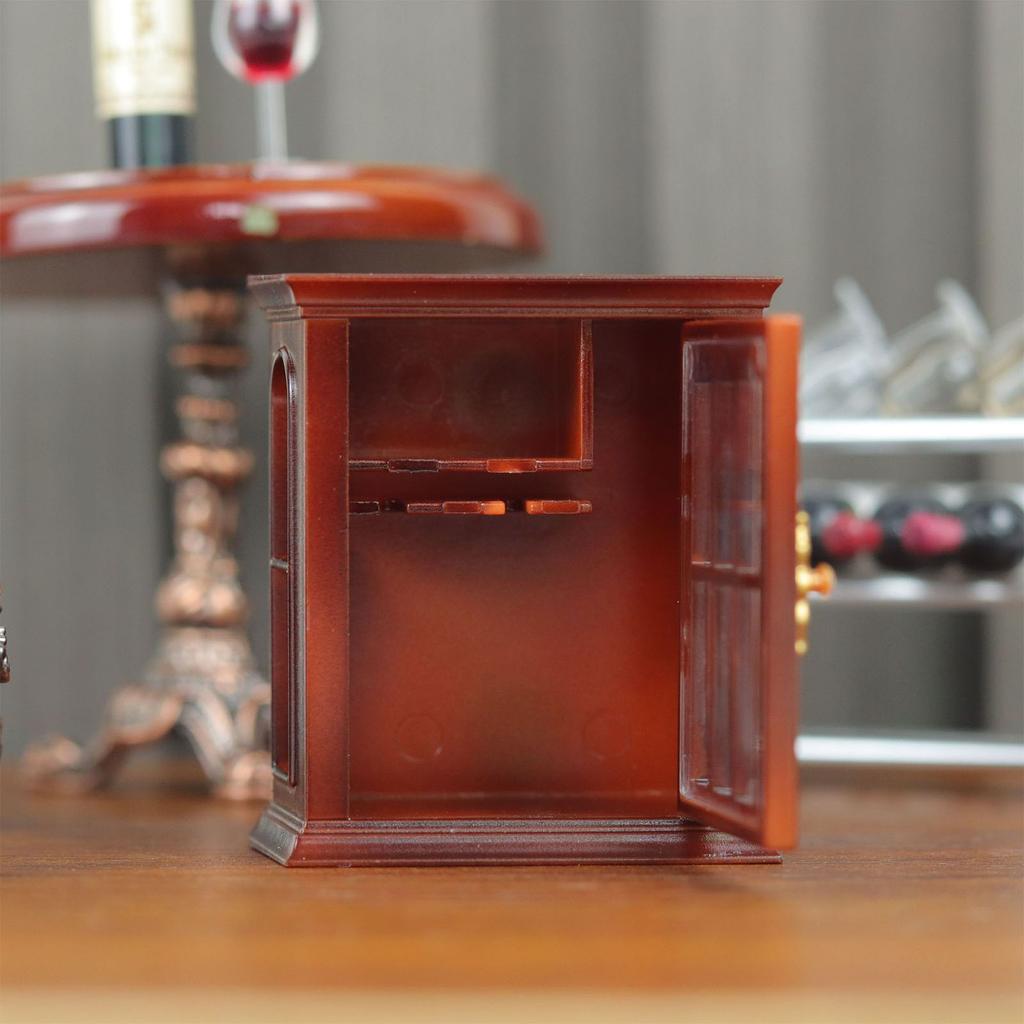 Vintage Miniature Wall Cabinet Model Figurine 1/12 Scale Furniture For Dollhouses Decoration Scene Display Decoration