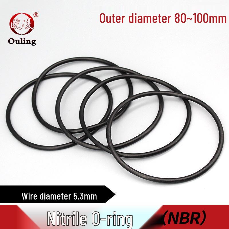 Nitrile Oil-Resistant O-ring, Inner Dia: 80-100mm, Thickness: 3.55mm 80mm ID (10 pieces) Black Nitrile O-ring