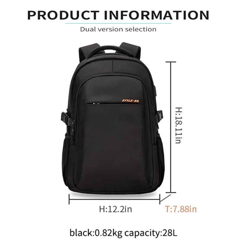 Men Casual Laptop Backpack Large Capacity Teenage Student Bags Designer Business Pack Sports Travel Backpack Zipper