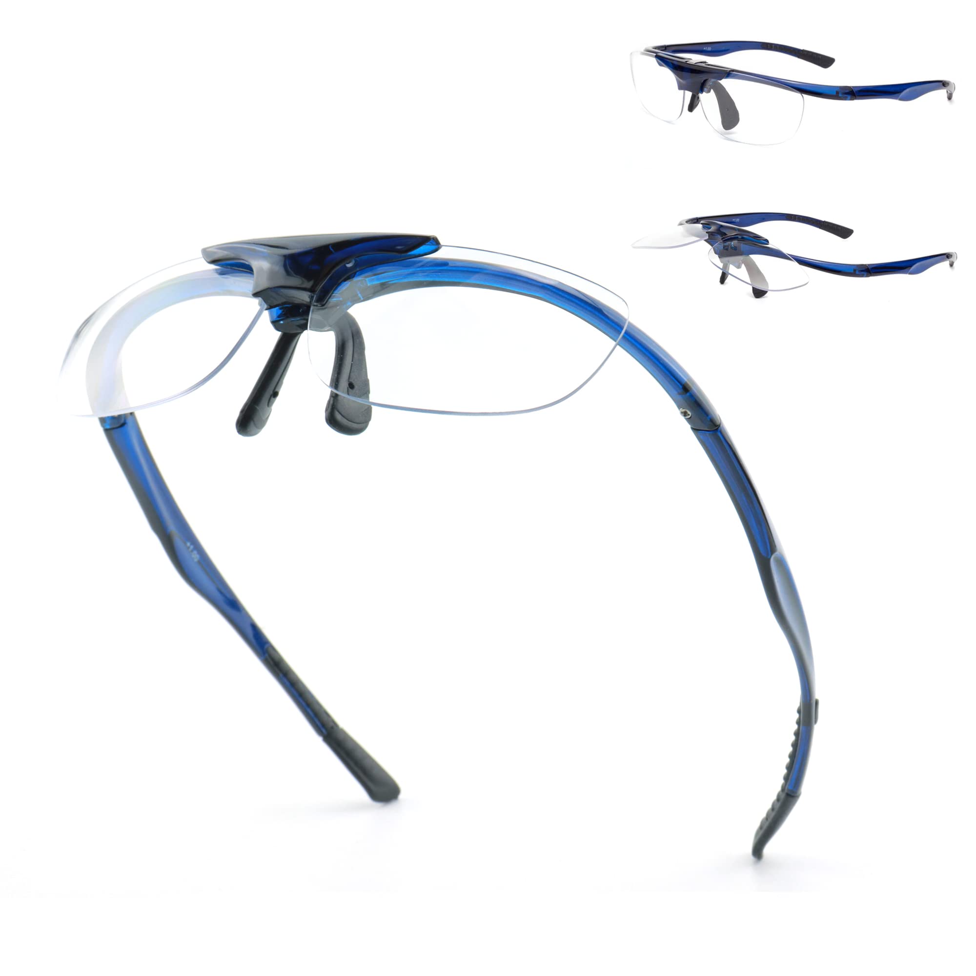 

ESAVIA Flip-Up Magnifying Glass, 1.0-3.5x Magnification, Eyeglass-Style Magnifier, Blue Light Blocking, Bifocal, for Detailed Work, Newspaper Reading,
